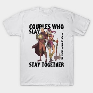 Roleplaying RPG Couple Gift Valentines Day Wizard Barbarian T-Shirt